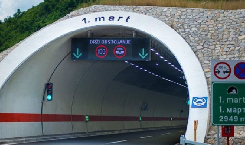 Zbog izvođenja sanacionih radova na mostu Gorica za saobraćaj zatvorena desna cijev tunela 1. mart
